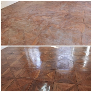 Parkettboden Reingung und Versiegerlung